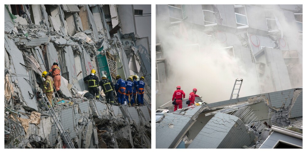 Bilantul cutremurului din Taiwan a crescut la 14 morti si 480 de raniti. Imaginile dezastrului filmate din drona - Imaginea 17