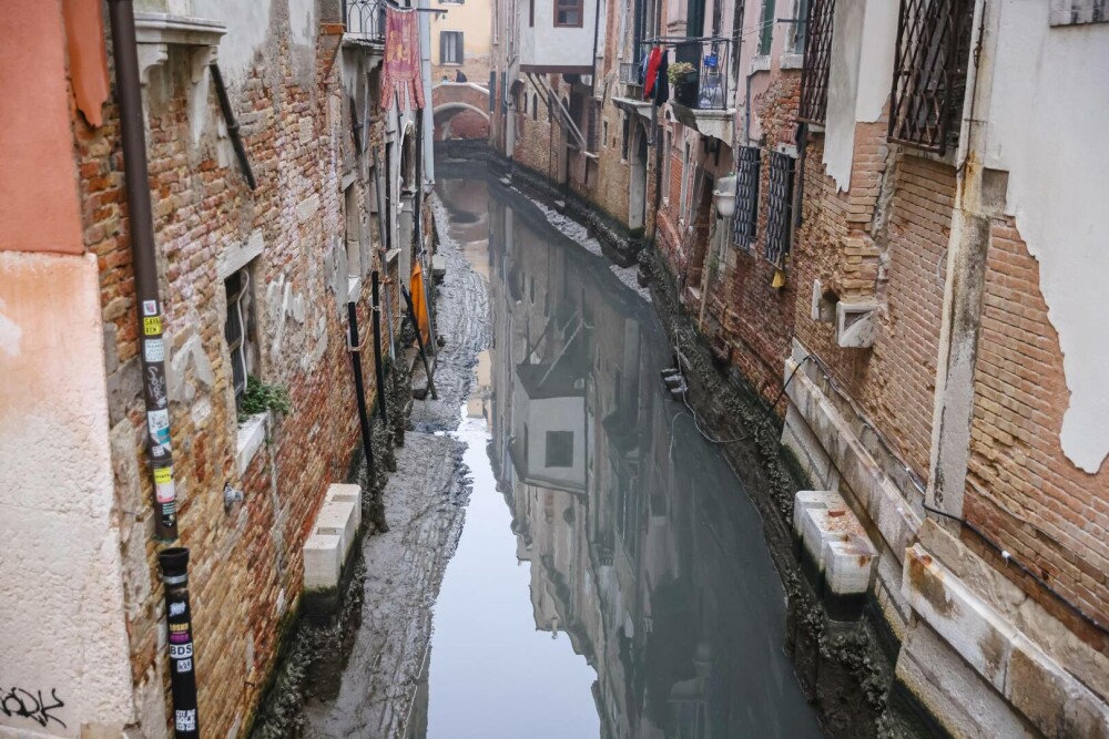 Canalele din Veneția au secat aproape complet. Italia s-ar putea confrunta cu o nouă secetă în vară | GALERIE FOTO - Imaginea 3