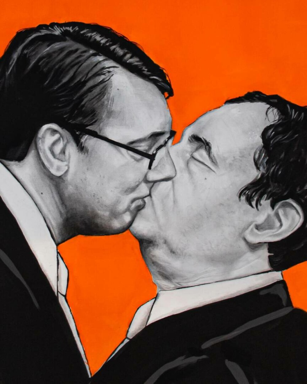 Ce a pățit o artistă după ce i-a pictat pe preşedintele sârb şi premierul kosovar sărutându-se GALERIE FOTO - Imaginea 4
