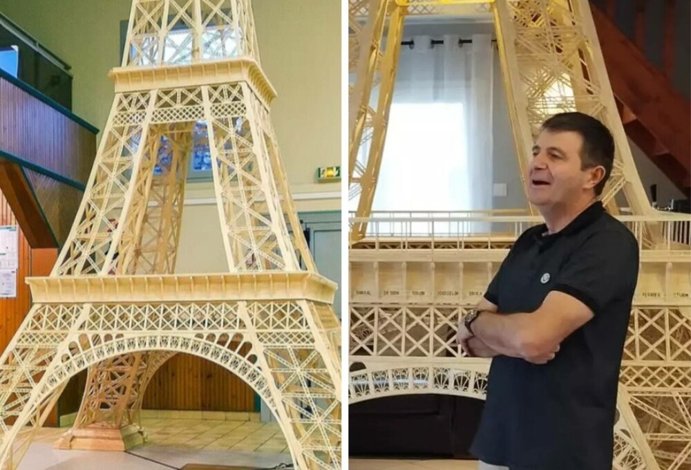 A construit Turnul Eiffel, timp de 8 ani, din 700.000 de chibrituri. Motivul pentru care nu a intrat în Cartea Recordurilor - Imaginea 1
