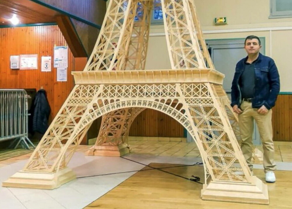 Răsturnare de situație în cazul francezului care a construit în 8 ani Turnul Eiffel din chibrituri, sperând la un record - Imaginea 1