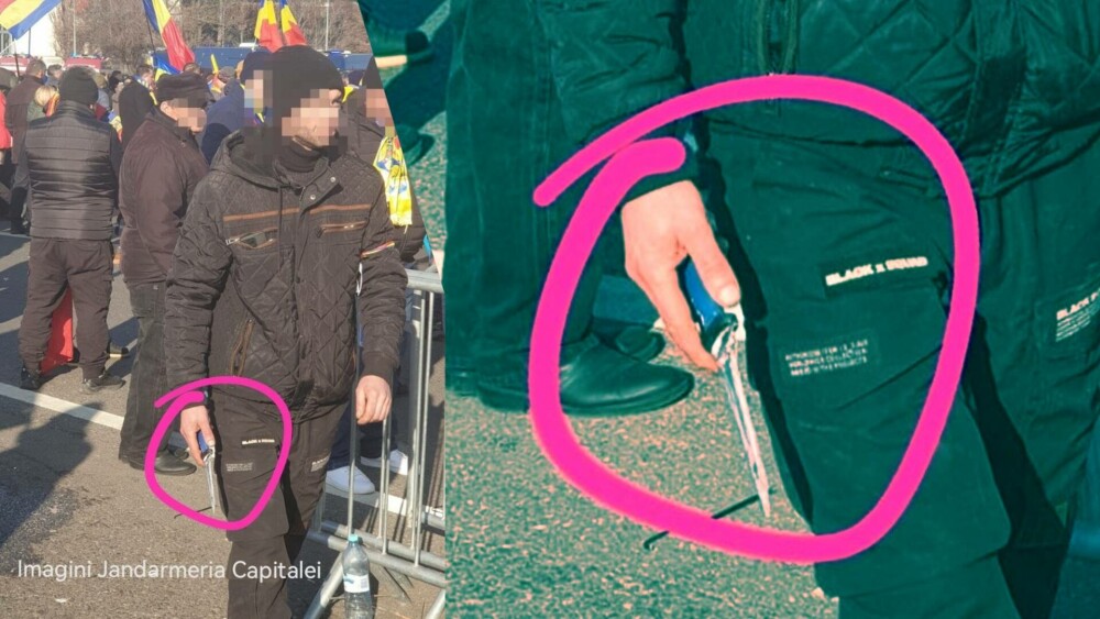 Protest în Piaţa Victoriei. Jandarmii au extras şase persoane care ar fi comis fapte penale. Doi bărbați, prinși cu cuțite - Imaginea 1
