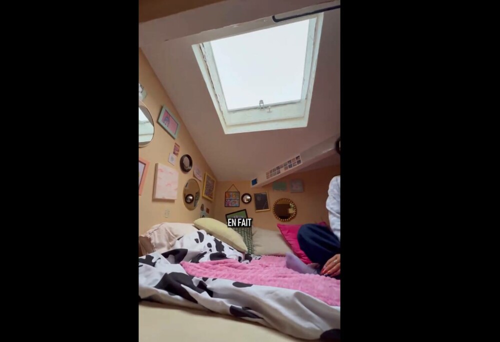VIDEO cu locuința de 9 metri pătrați închiriată de o tânără în Paris. Din pat iese direct pe acoperiș - Imaginea 6