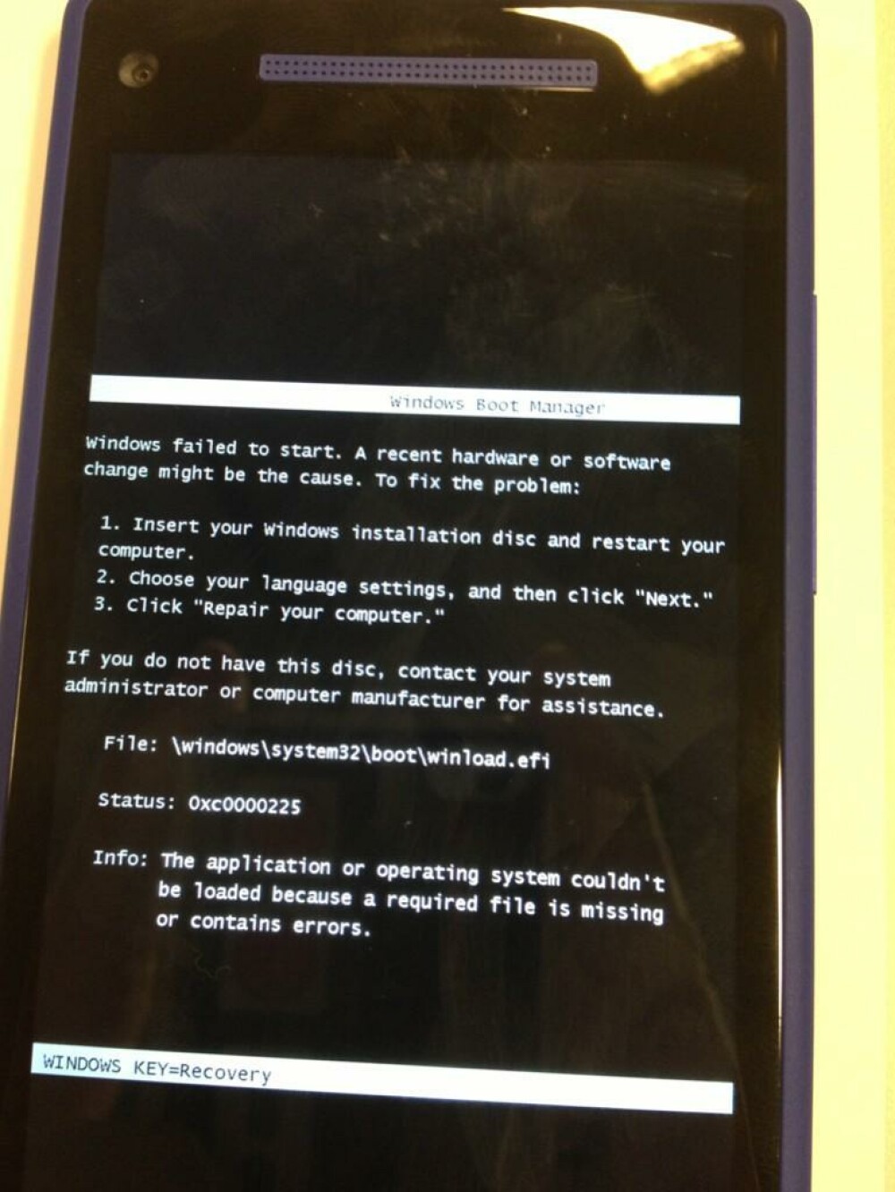Cea mai ciudata eroare de pe un Windows Phone: 