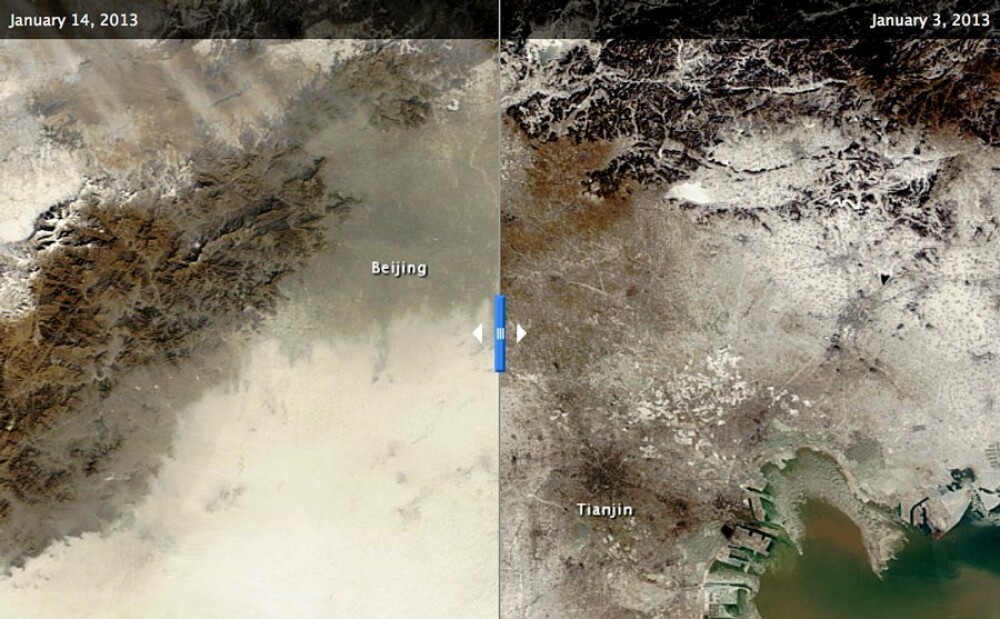 Din cauza poluarii, orasul Beijing nu mai poate fi vazut de catre satelitii NASA - Imaginea 1