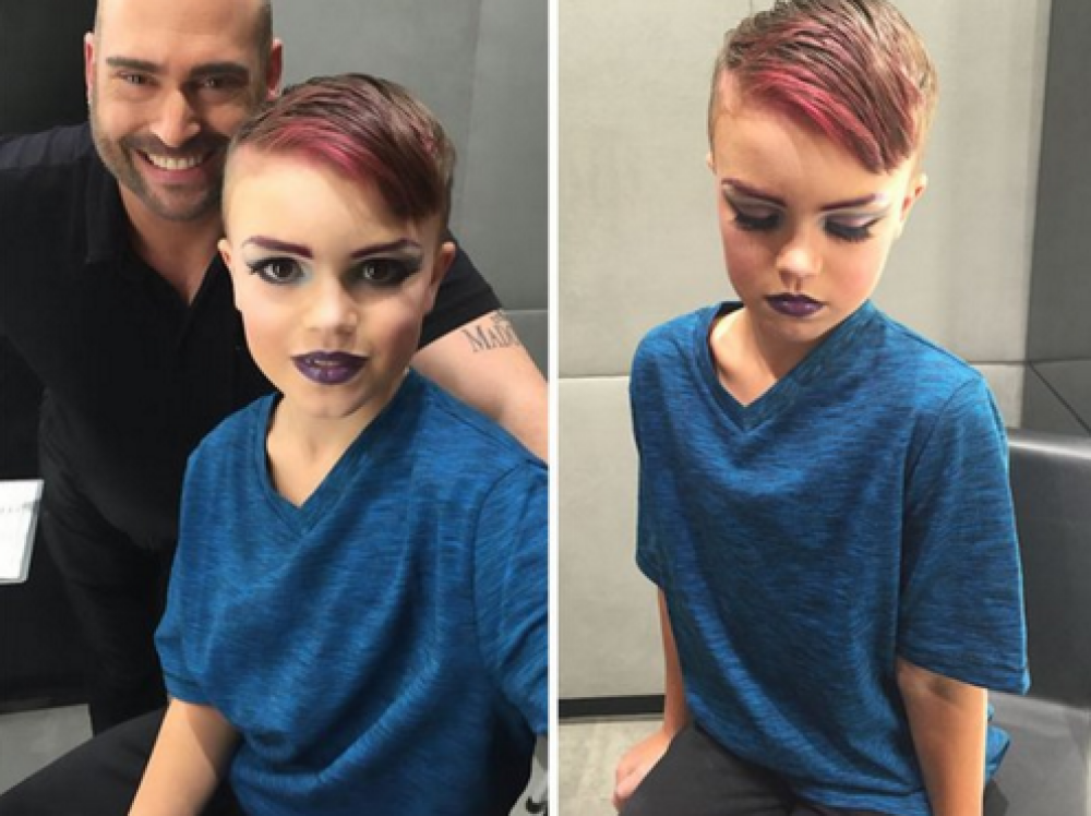 La 8 ani, isi doreste sa devina make-up artist. Transformarea prin care a trecut un baietel dupa ce a invatat sa se machieze - Imaginea 4
