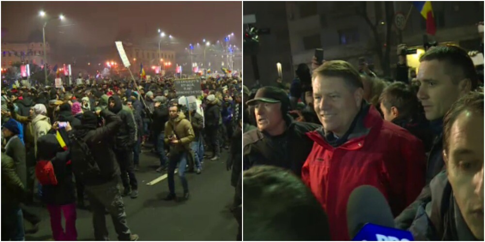 20.000 de oameni au protestat pasnic in Capitala fata de legea gratierii. Iohannis, prezent la Universitate. VIDEO si FOTO - Imaginea 11