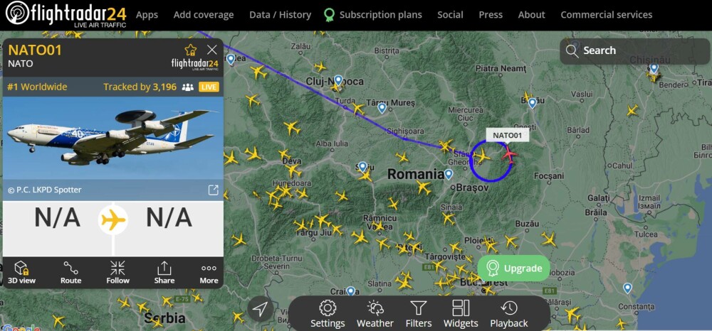 VIDEO. Prima aeronavă NATO de supraveghere a ajuns la București. Avioanele AWACS se află în misiune - Imaginea 2