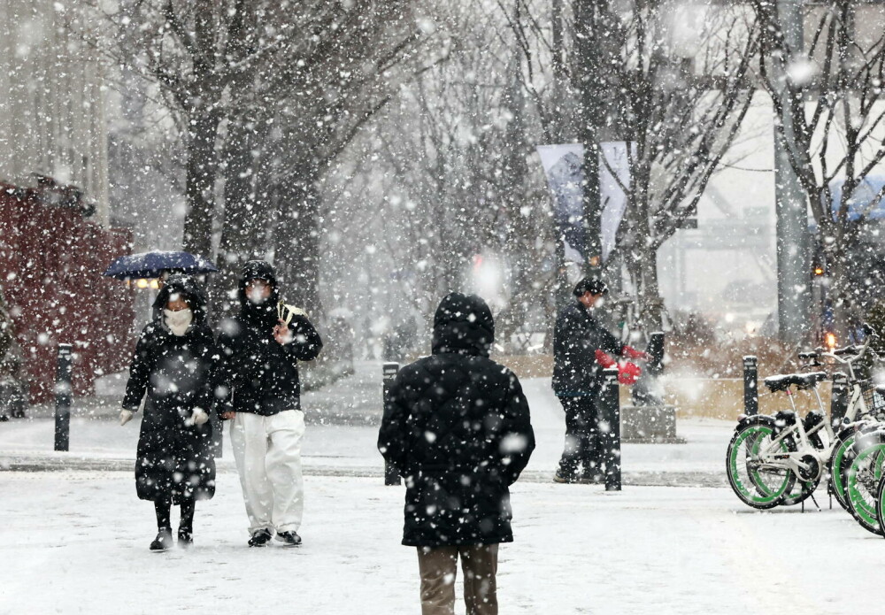 FOTO. În timp ce în România este vreme de primăvară, în Coreea de Sud a căzut cea mai grea ninsoare din ultimii 40 de ani - Imaginea 3