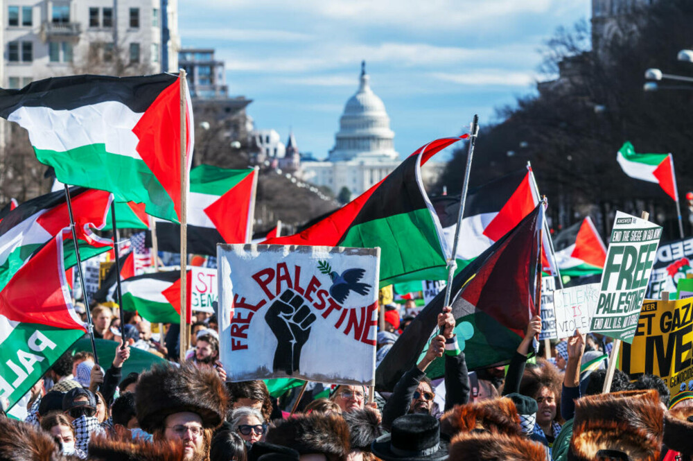 Manifestație pro-palestiniană la Washington. Protestatarii au cerut încetarea focului. „Administraţia Biden a dezamăgit” - Imaginea 8