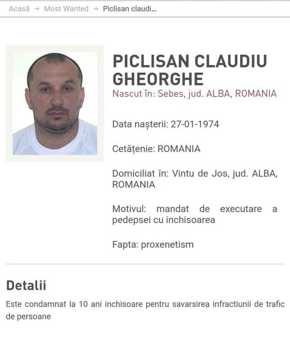 Urmărit din categoria ”Most Wanted”, prins în Spania. A fost condamnat la 10 ani de închisoare pentru exploatare sexuală - Imaginea 1