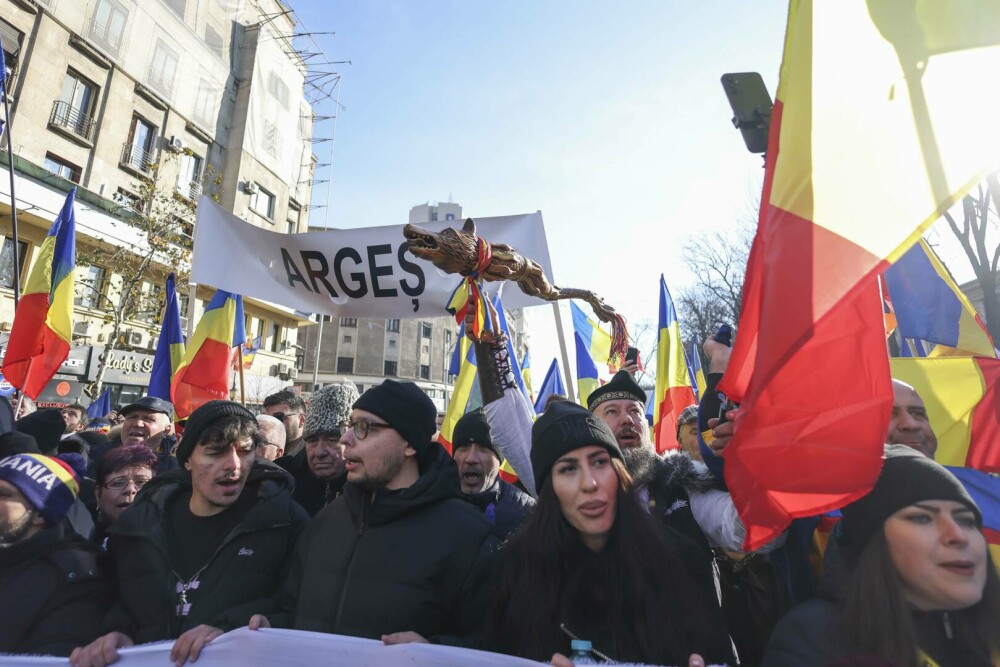 Mii de oameni protestează în Capitală, pentru reluarea turului doi. Horațiu Potra și fiul său, ridicați de jandarmi - Imaginea 2