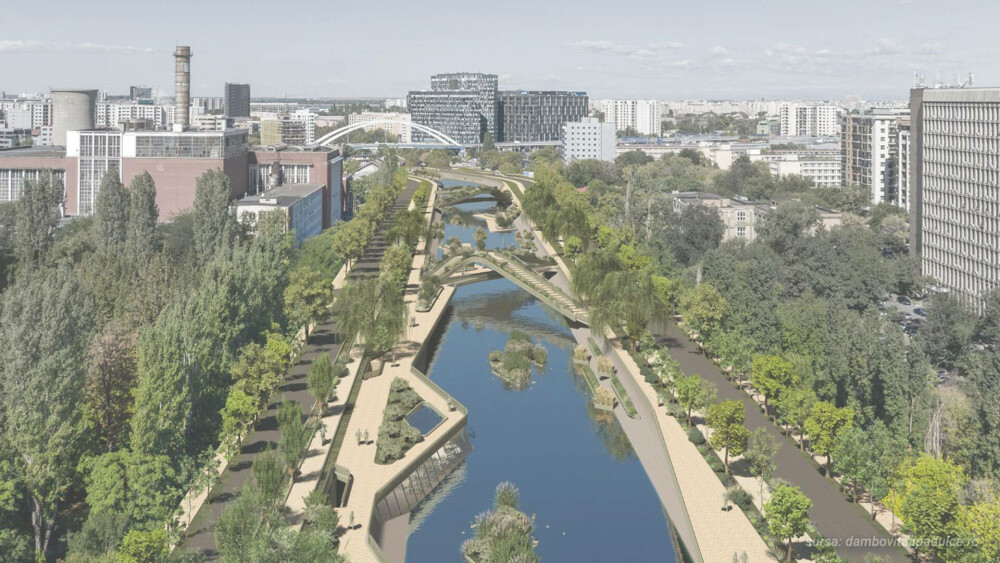 Cum va arăta Bucureștiul în 2035. Albia betonată a Dâmboviței va “înverzi”, splaiul Unirii - eliberat de trafic. GALERIE FOTO - Imaginea 5