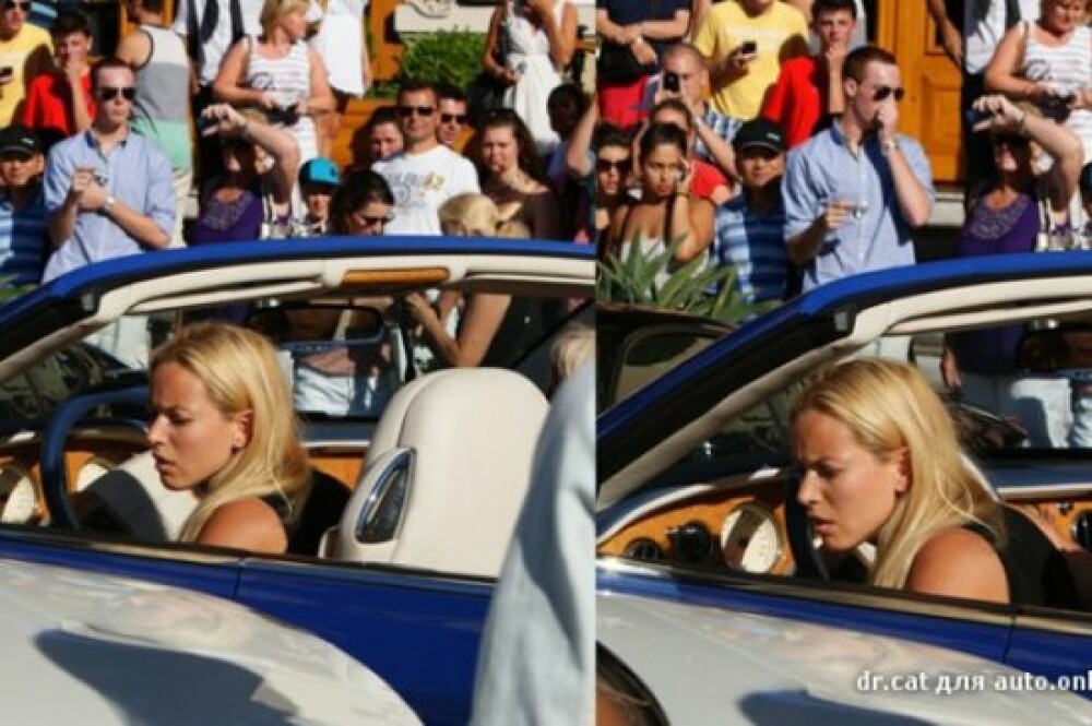FOTO. Autoturisme Mercedes, Porsche, Ferarri si Aston Martin, lovite de Bentley-ul unei blonde - Imaginea 2