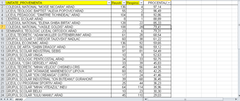 Aproape 61 la suta dintre candidati au picat Bac-ul in Arad. Afla cum stau scolile la procente - Imaginea 2