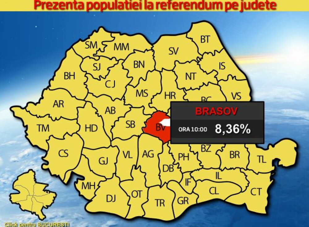 REFERENDUM 2012. Prezenta la vot la ora 23.00 a fost de 45,92 %, potrivit BEC. HARTA INTERACTIVA - Imaginea 4