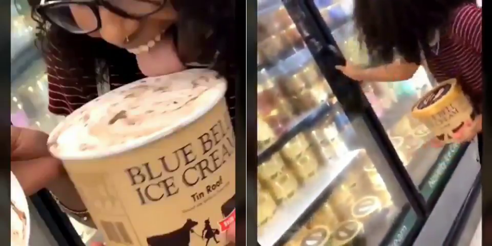 VIDEO. Femeie filmată în magazin în timp ce linge o înghețată, apoi o pune la loc în frigider - Imaginea 1