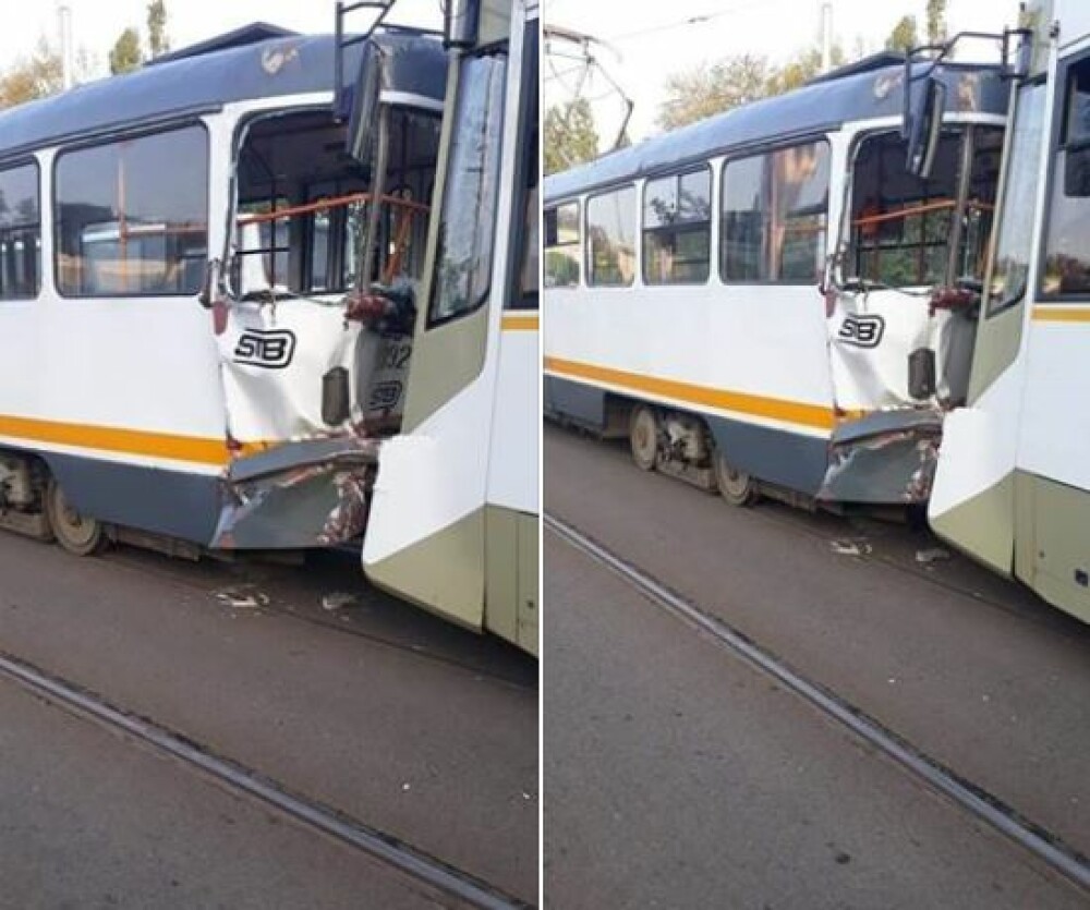 Două tramvaie s-au ciocnit în Capitală: O persoană a fost rănită - Imaginea 1