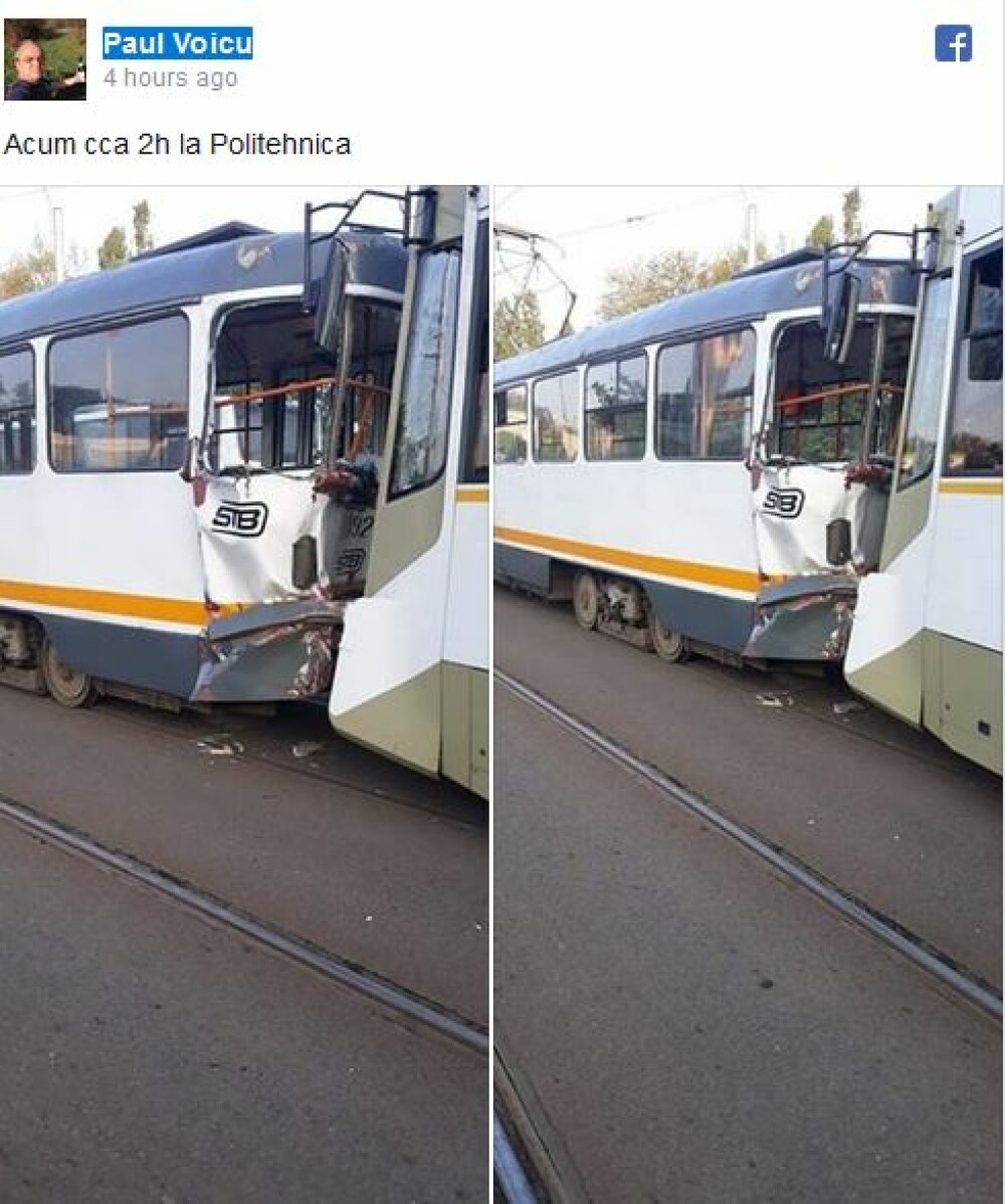 Două tramvaie s-au ciocnit în Capitală: O persoană a fost rănită - Imaginea 2