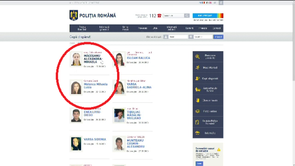 Alexandra și Luiza, pe pagina Poliției Române. Numele adolescentei de 15 ani e scris greșit - Imaginea 2