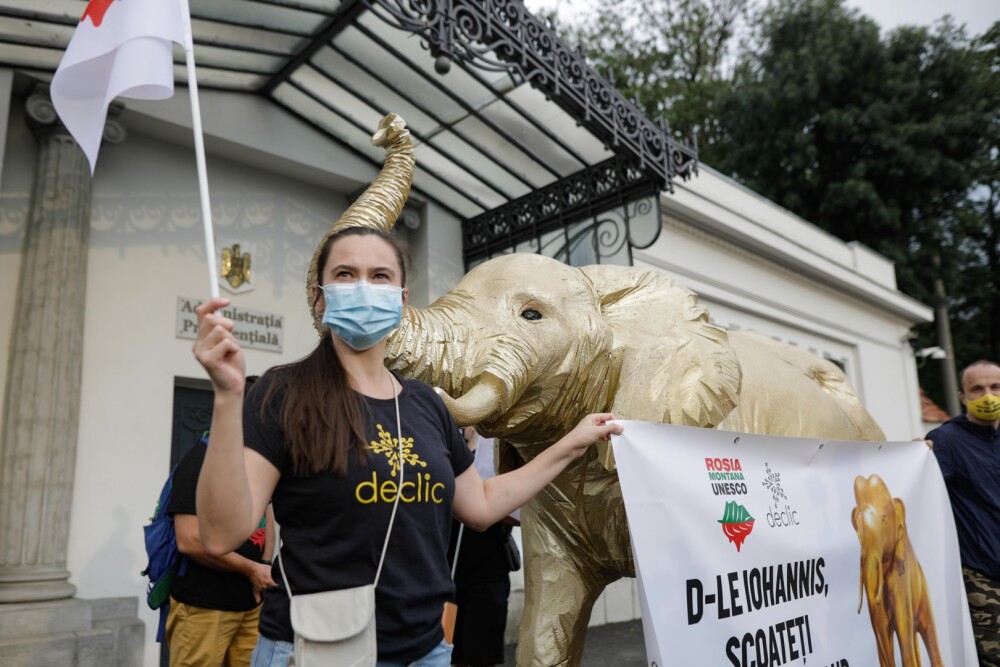 Protest la Cotroceni. Participanţii îi cer preşedintelui Iohannis să intervină pentru a salva Roşia Montană - Imaginea 1