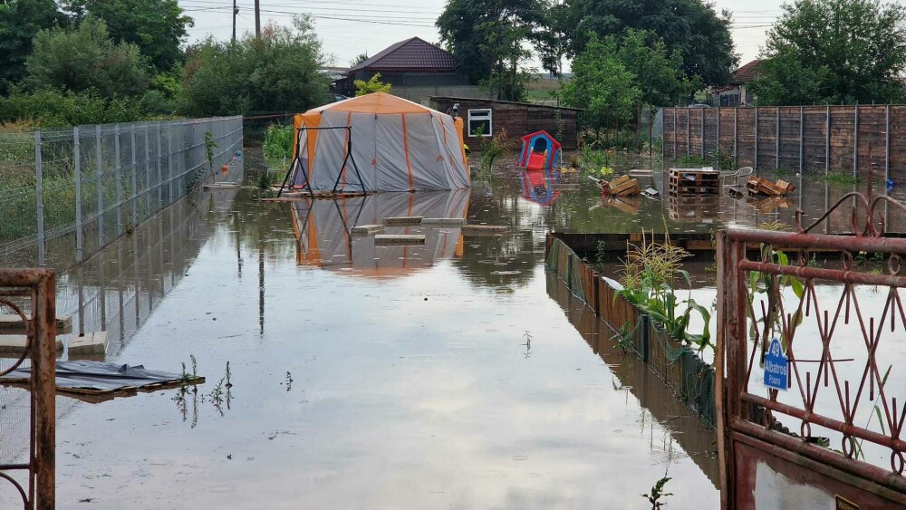 Curţi inundate în urma unei ploi torenţiale, în Constanța. Mai multe localităţi, sub cod portocaliu de furtuni | GALERIE FOTO - Imaginea 6