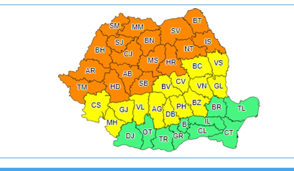 România, lovită de un val de căldură. Cod portocaliu de caniculă și ploi, în peste jumătate din ţară. Zonele vizate | HARTA - Imaginea 3