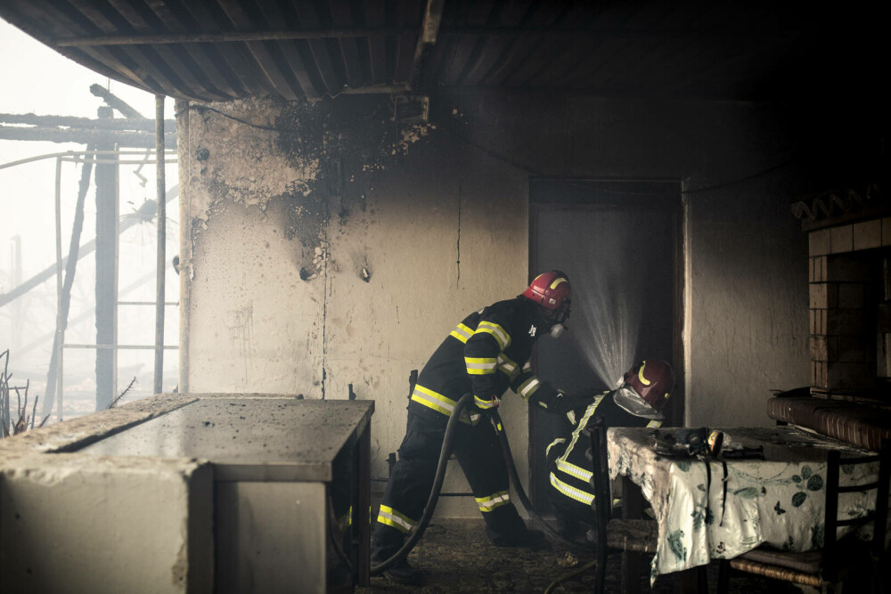Pompierii români salvează animale din infernul elen. Imagini emoționante surprinse în timpul luptei cu flăcările | FOTO - Imaginea 4