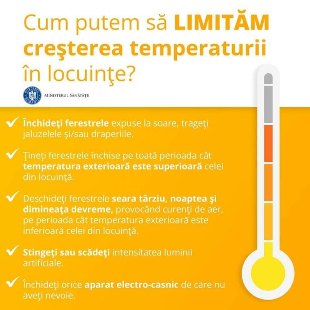 Cum ne ferim de zilele caniculare. Recomandări pentru populaţie de la Ministerul Sănătăţii - Imaginea 5