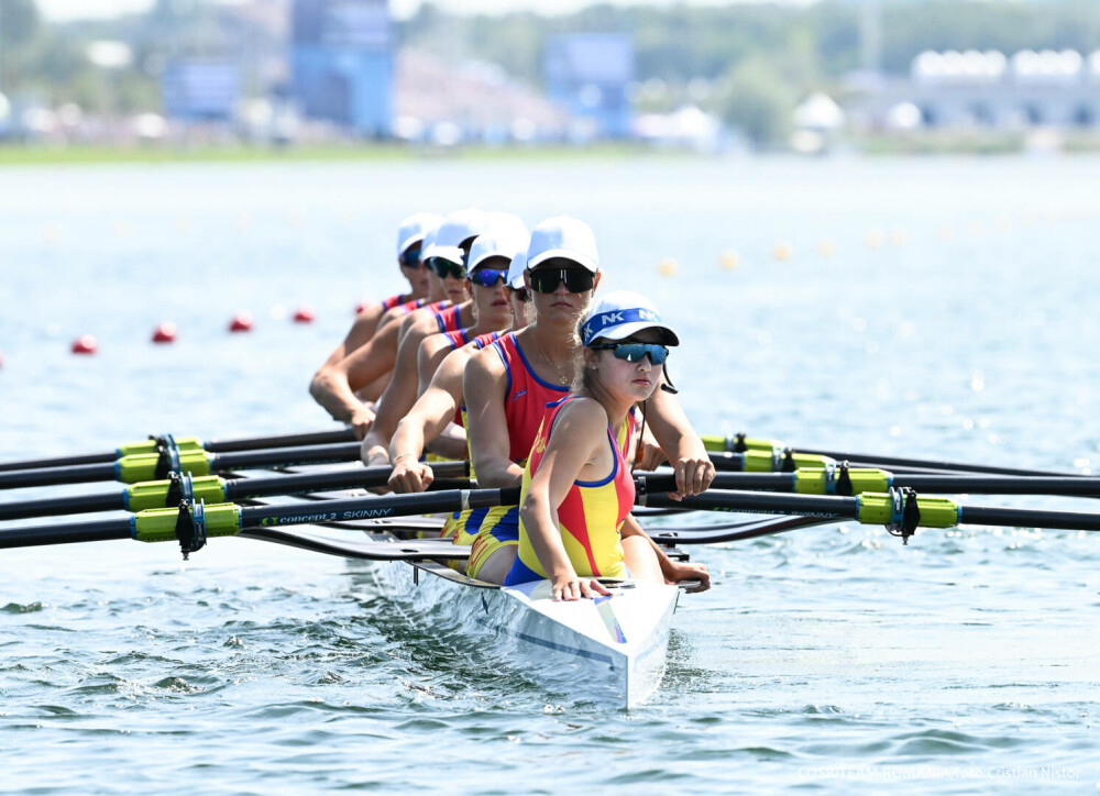 România s-a calificat în finalele de canotaj 8+1 feminin, la Jocurile Olimpice de la Paris. Româncele au dominat cursa - Imaginea 4