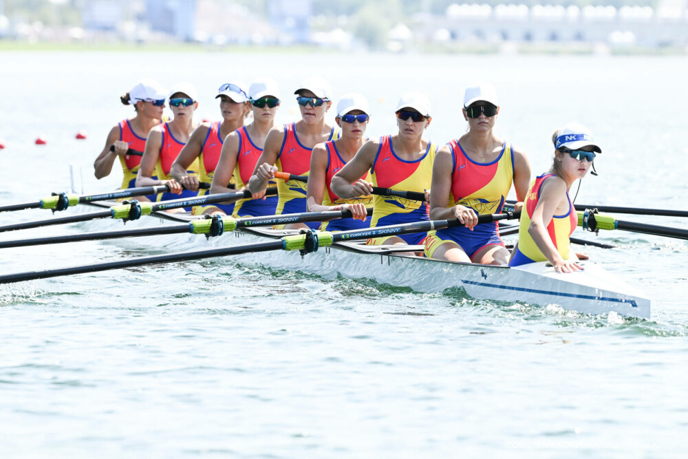 România s-a calificat în finalele de canotaj 8+1 feminin, la Jocurile Olimpice de la Paris. Româncele au dominat cursa - Imaginea 7