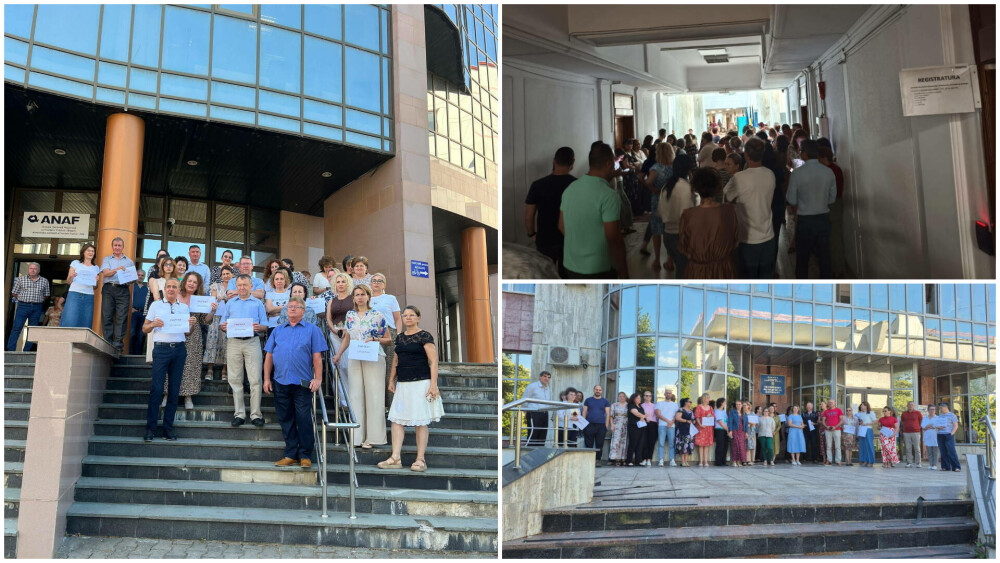 Protest la Ministerul Finanțelor după tăierea unui spor. 9.825 de lei, venitul mediu net al angajaților - Imaginea 1