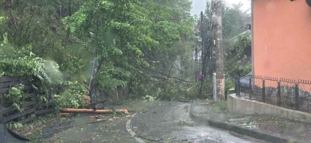 Distrugeri masive în Sinaia. O furtună extrem de puternică a rănit numeroși oameni. Acoperișul celebrei gări, smuls | VIDEO - Imaginea 2