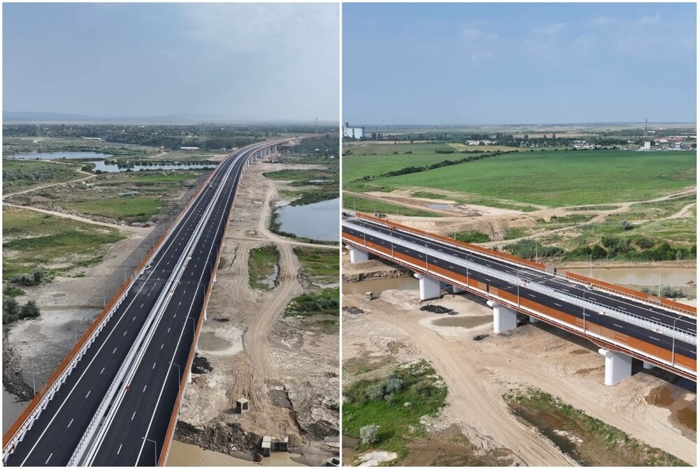 Al doilea cel mai lung pod rutier din România, deschis circulației. Are peste 1,3 km lungime - Imaginea 1