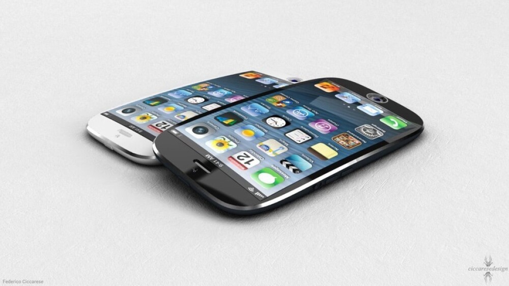 iPhone 5S Concept cu ecran curbat si amprenta digitala in locul butonului 