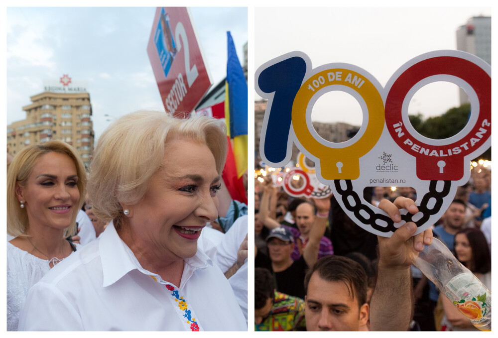 Cele două Românii. GALERIE FOTO cu protestele din weekend: PSD contra #rezist - Imaginea 21