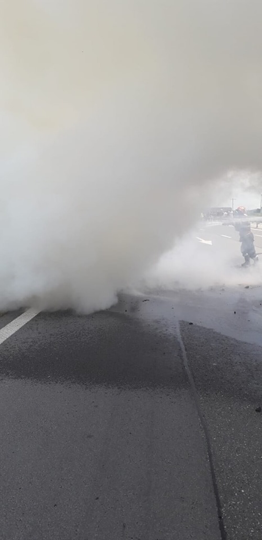 Un BMW a luat foc pe A1. Circulaţia, blocată pe ambele sensuri din cauza fumului. GALERIE FOTO - Imaginea 11
