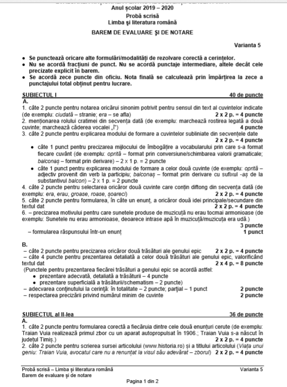 Subiecte și Barem Limba Română, Evaluare Națională. Cerințele pe care le-au primit elevii - Imaginea 2
