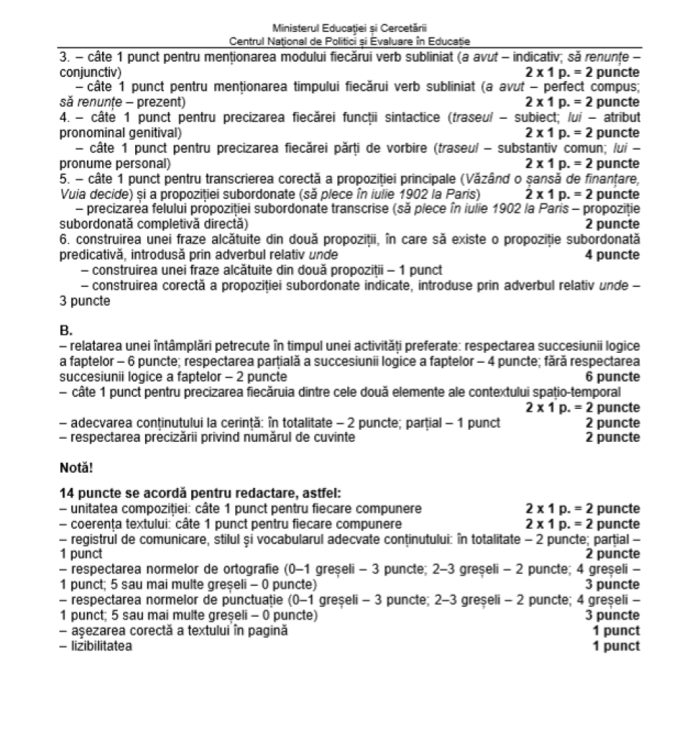 Subiecte și Barem Limba Română, Evaluare Națională. Cerințele pe care le-au primit elevii - Imaginea 3