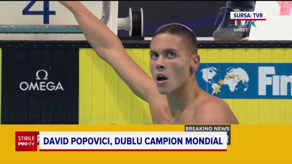 David Popovici a câștigat aurul în finala la 100 m liber la Mondiale - Imaginea 10