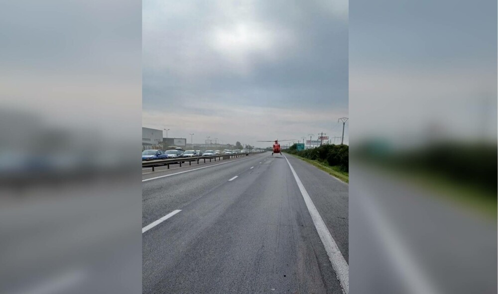 Accident grav pe autostrada A1. A intervenit un elicopter SMURD. FOTO - Imaginea 4