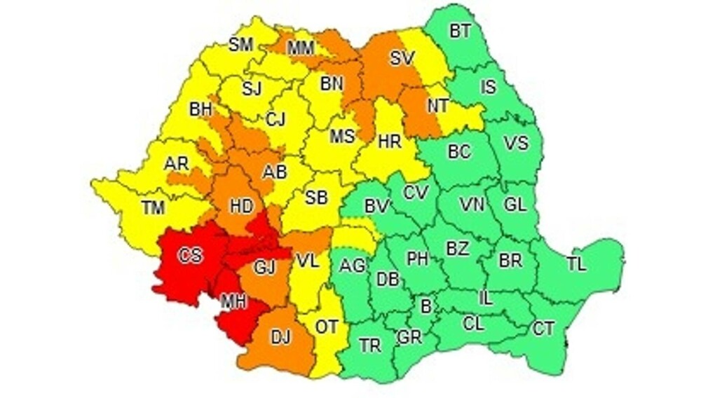 Cod roșu de ploi torenţiale și cod portocaliu de furtuni cu grindină în mai multe județe. HARTA cu zonele vizate - Imaginea 2