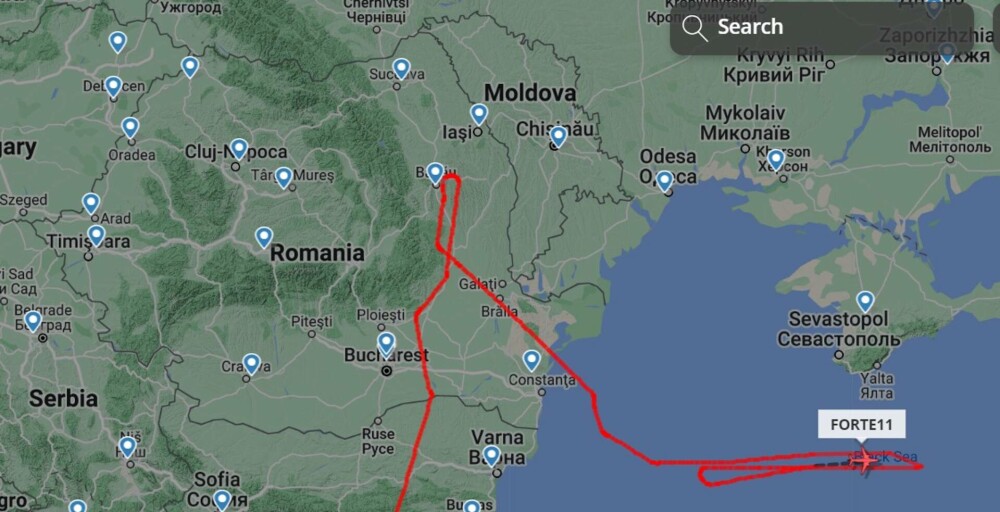 Ce tip de avion este FORTE11, care patrulează astăzi deasupra României și a Mării Negre - Imaginea 1