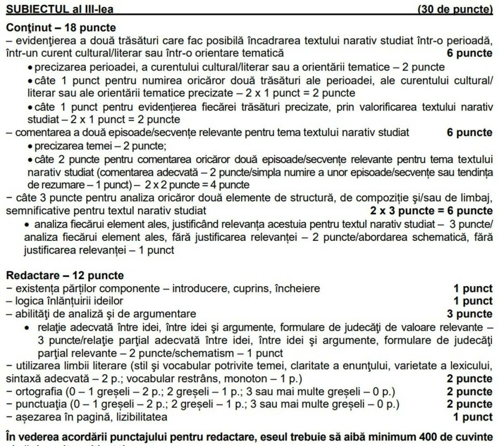 Bareme și subiecte la Limba română de la BAC 2023 real și uman. Petiție pentru modificarea baremului de corectare - Imaginea 7