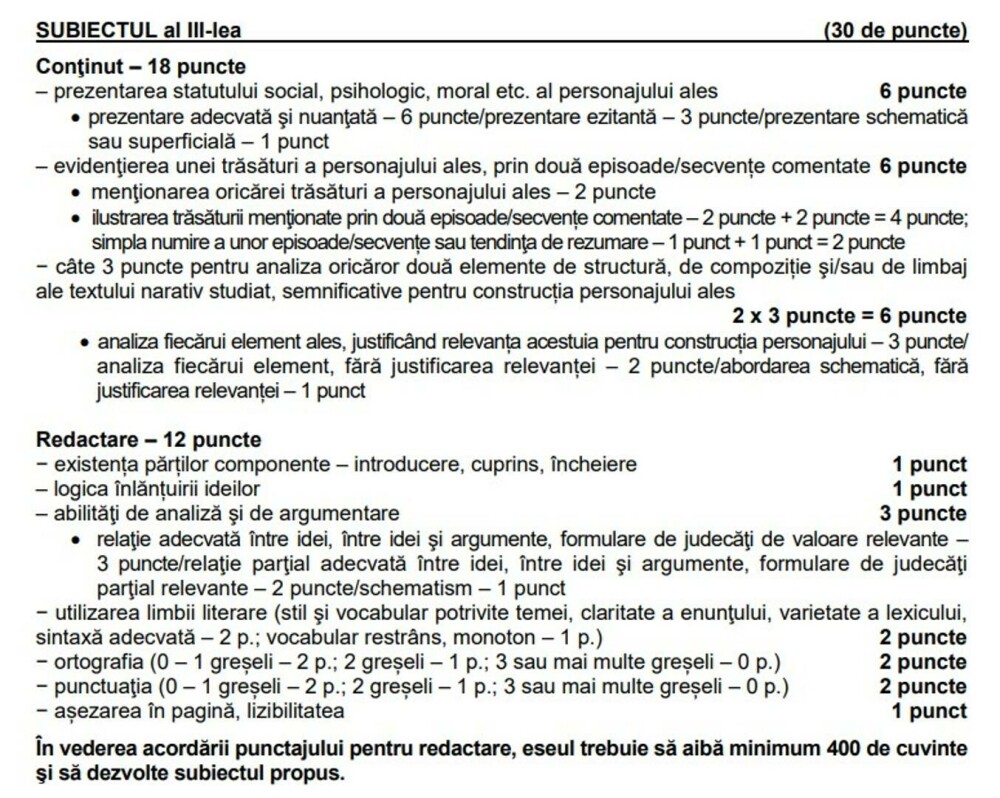 Bareme și subiecte la Limba română de la BAC 2023 real și uman. Petiție pentru modificarea baremului de corectare - Imaginea 8