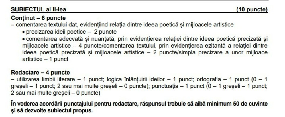 Bareme și subiecte la Limba română de la BAC 2023 real și uman. Petiție pentru modificarea baremului de corectare - Imaginea 9