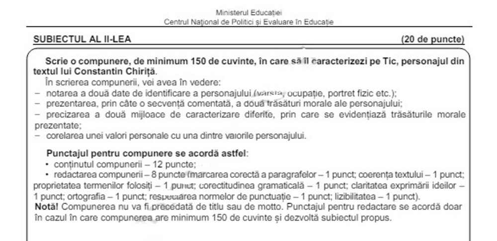VEZI Subiectele și baremele la română de la Evaluare Națională 2024: Caracterizare de personaj la punctul 2 - Imaginea 10