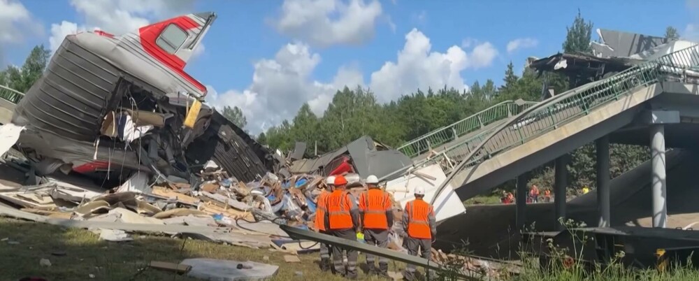 Explozii la podurile de la granița dintre Rusia și Ucraina, cu o zi înainte de negocierile de pace de la Istanbul: FOTO - Imaginea 1