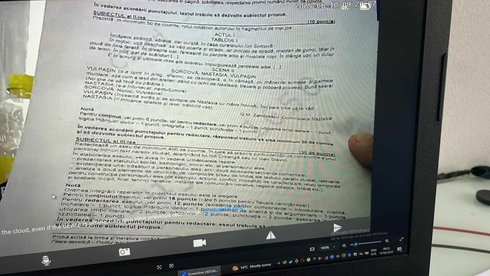 Subiecte și bareme BAC 2025, Limba Română. Ce a picat la subiectul al III-lea și care erau răspunsurile corecte - Imaginea 3