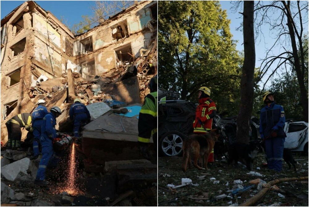 Cinci morți și zeci de răniți, după bombardamente „masive” în timpul nopții, în Kiev. Rachetele au lovit zone rezidențiale - Imaginea 1